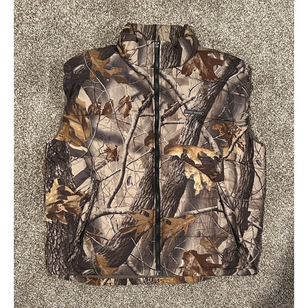 Vintage Gander Mountain Guide Series Realtree Camo Down Puffer Vest Men’s Size L